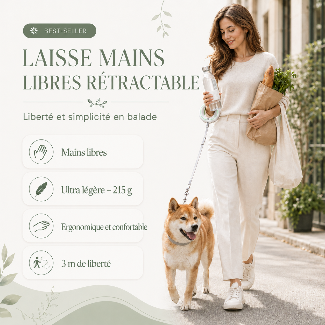 Laisse rétractable chien 3 m légère et compacte Pets Secrets Bild