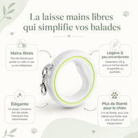 Laisse Rétractable Mains Libres Pour Chien  – 3 mètres de liberté sous contrôle
